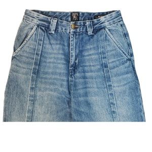 PRPS Astro Women's Pleated Jeans Chino Style Blue Baggy Hi-Rise